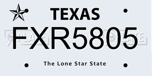 FXR5805 Texas License Plate