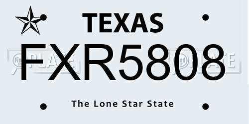 FXR5808 Texas License Plate