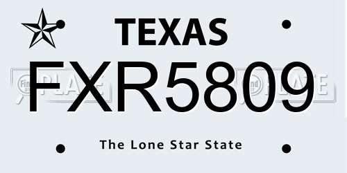 FXR5809 Texas License Plate