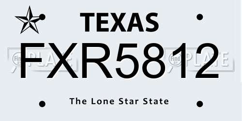 FXR5812 Texas License Plate