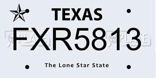 FXR5813 Texas License Plate