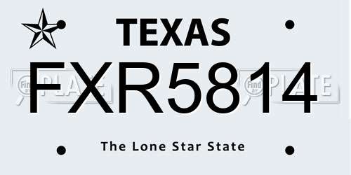 FXR5814 Texas License Plate