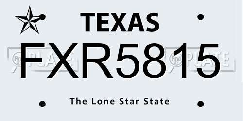 FXR5815 Texas License Plate