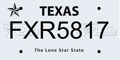 FXR5817 Texas License Plate