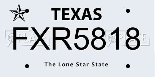 FXR5818 Texas License Plate