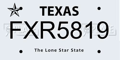 FXR5819 Texas License Plate