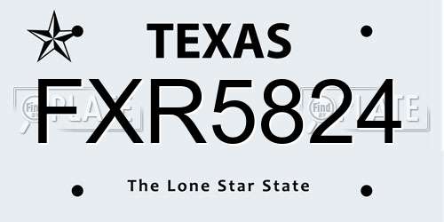 FXR5824 Texas License Plate