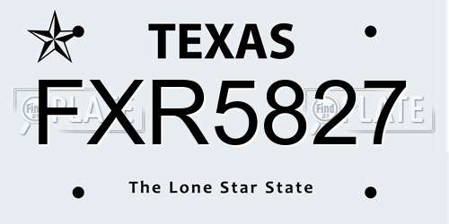 FXR5827 Texas License Plate