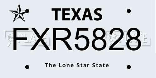FXR5828 Texas License Plate