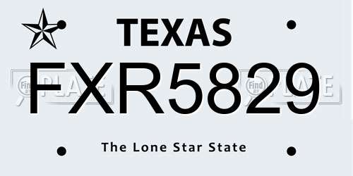 FXR5829 Texas License Plate