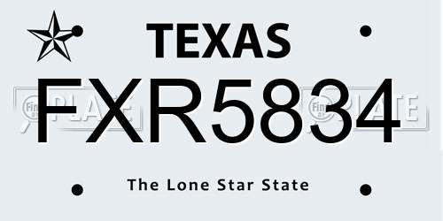 FXR5834 Texas License Plate