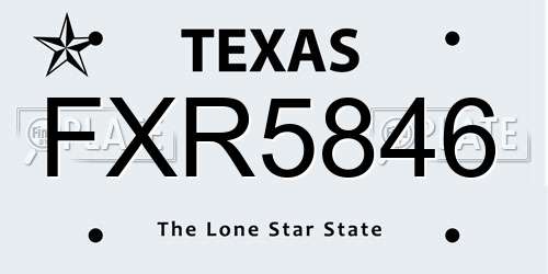 FXR5846 Texas License Plate