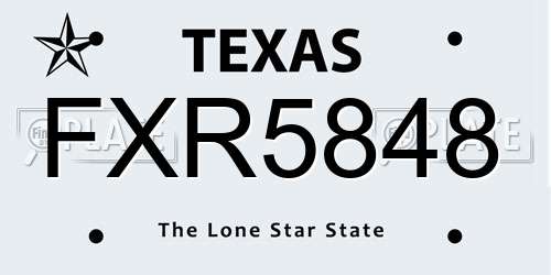 FXR5848 Texas License Plate
