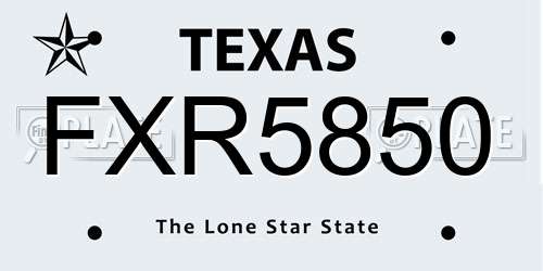 FXR5850 Texas License Plate