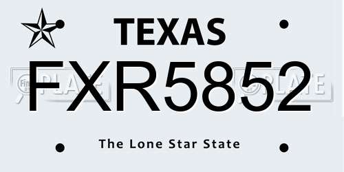 FXR5852 Texas License Plate