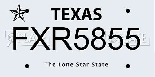 FXR5855 Texas License Plate