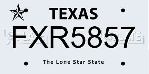 FXR5857 Texas License Plate