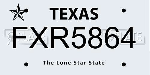 FXR5864 Texas License Plate