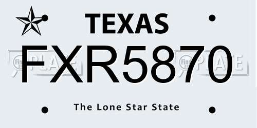FXR5870 Texas License Plate