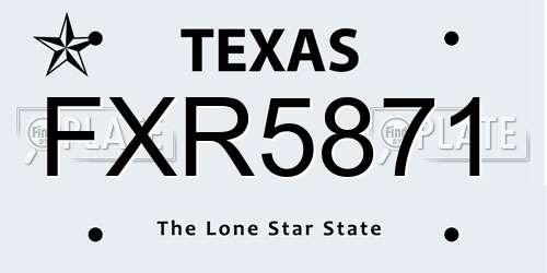 FXR5871 Texas License Plate