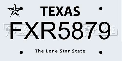 FXR5879 Texas License Plate