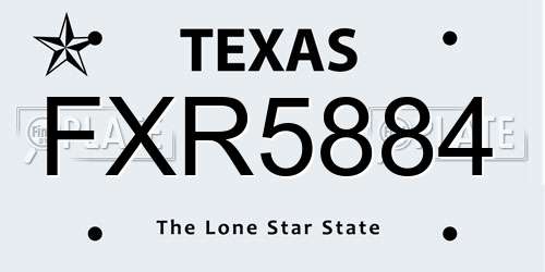 FXR5884 Texas License Plate