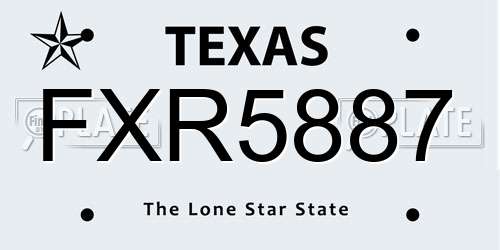 FXR5887 Texas License Plate