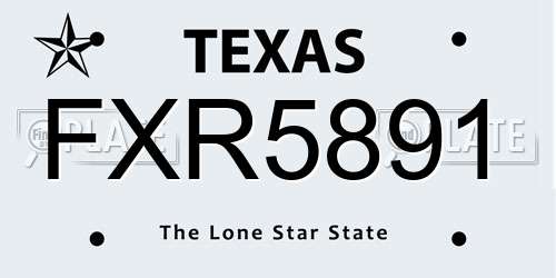 FXR5891 Texas License Plate