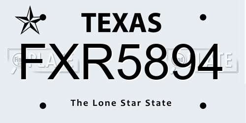 FXR5894 Texas License Plate