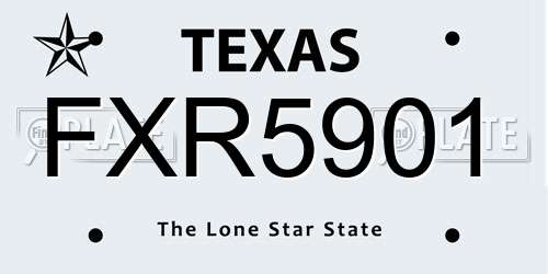 FXR5901 Texas License Plate