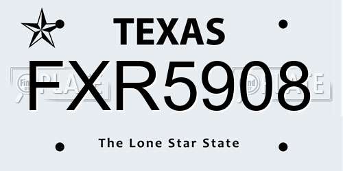 FXR5908 Texas License Plate