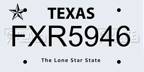 FXR5946 Texas License Plate
