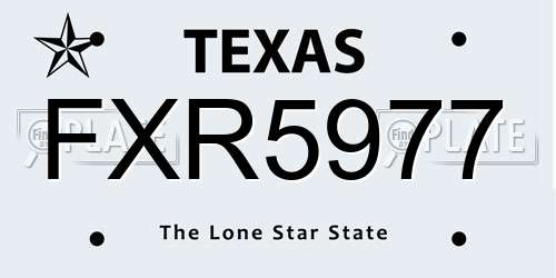 FXR5977 Texas License Plate