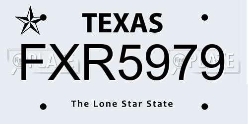 FXR5979 Texas License Plate