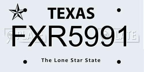 FXR5991 Texas License Plate