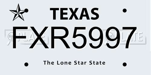 FXR5997 Texas License Plate