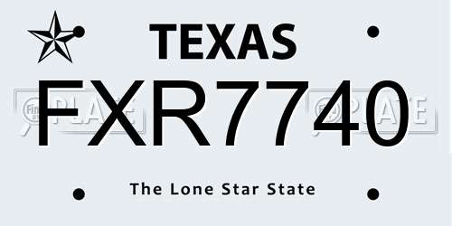 FXR7740 Texas License Plate