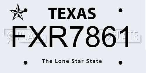 FXR7861 Texas License Plate