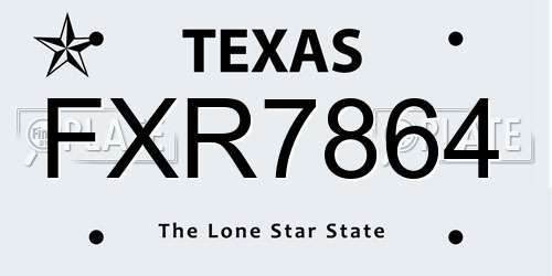 FXR7864 Texas License Plate