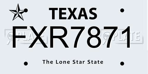 FXR7871 Texas License Plate