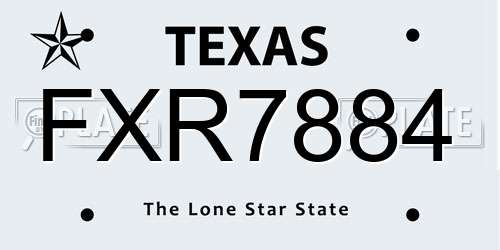 FXR7884 Texas License Plate