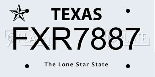 FXR7887 Texas License Plate