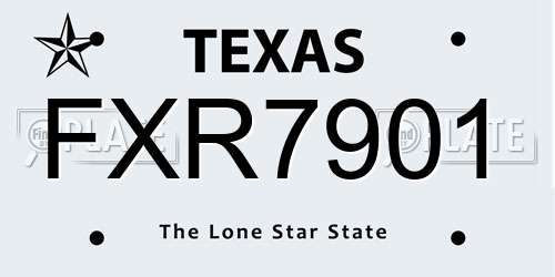 FXR7901 Texas License Plate