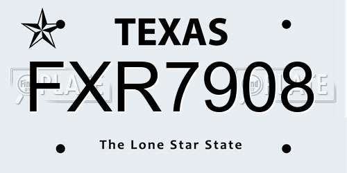FXR7908 Texas License Plate