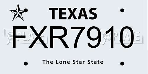 FXR7910 Texas License Plate