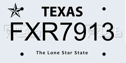 FXR7913 Texas License Plate