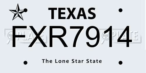 FXR7914 Texas License Plate