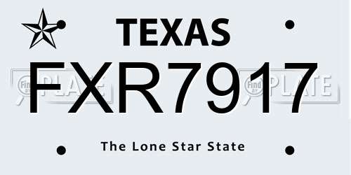 FXR7917 Texas License Plate
