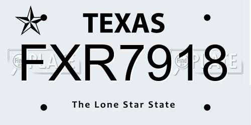 FXR7918 Texas License Plate