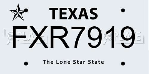FXR7919 Texas License Plate